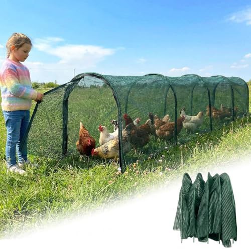 Extra long green foldable chicken tunnel
