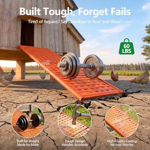 Orange metal ladder ramp for coops — photo 4