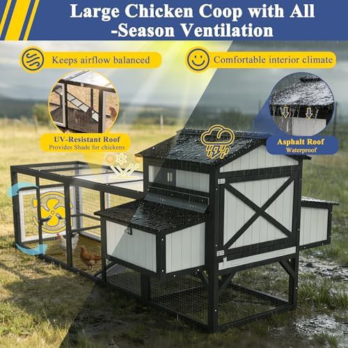 Large chicken coop with extended outdoor run — photo 4