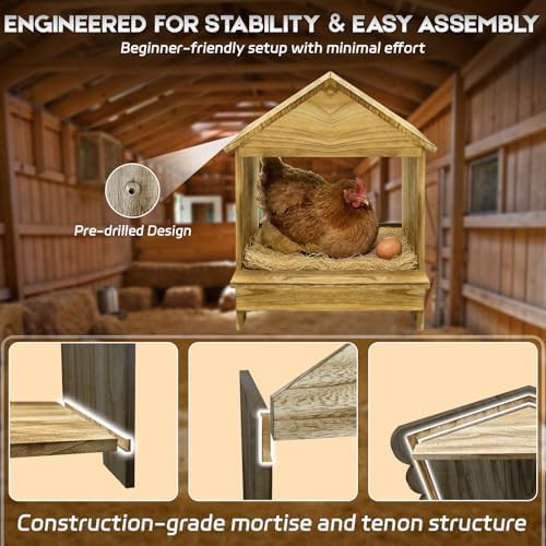 Two pack of wooden chicken nesting boxes — photo 4