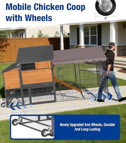 Large iron frame chicken tractor with wheels — photo 3