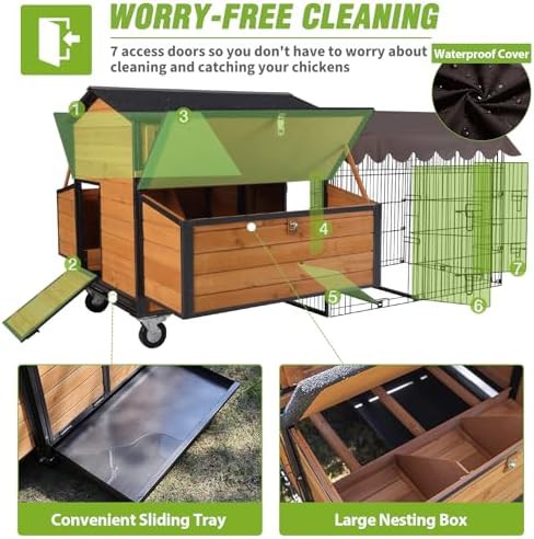 Iron frame chicken tractor with six nesting boxes — photo 4
