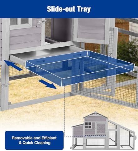 Grey wooden duplex chicken house with wheels — photo 3