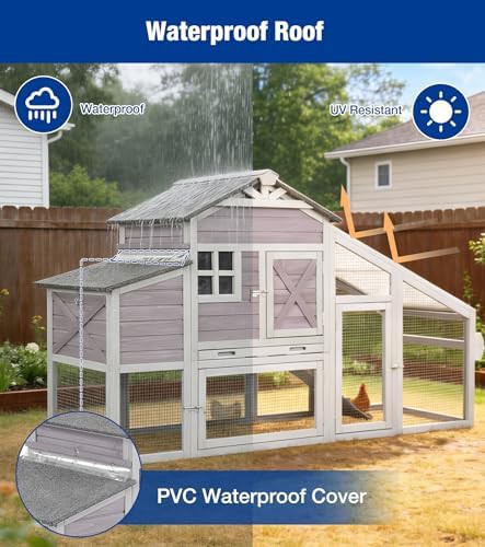 Grey wooden duplex chicken house with wheels — photo 4