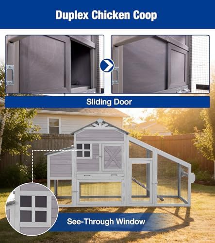 Grey wooden duplex chicken house with wheels — photo 5