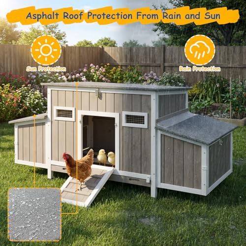L-shaped wooden coop with asphalt roof — photo 4