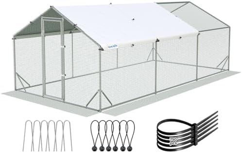 Large outdoor metal run with hardware cloth
