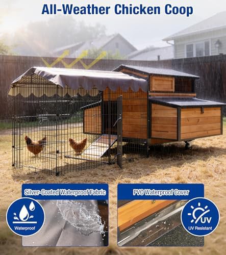 Portable iron frame chicken house with run — photo 4