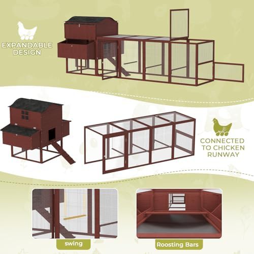Large wooden chicken coop in reddish brown — photo 5