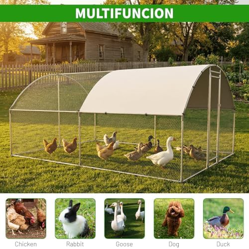 Compact dome roof poultry run with tarp — photo 5