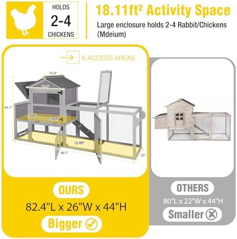 Grey mobile chicken coop with run and asphalt roof — photo 5
