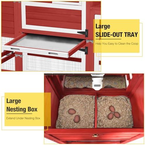Red mobile chicken house with asphalt roof — photo 4