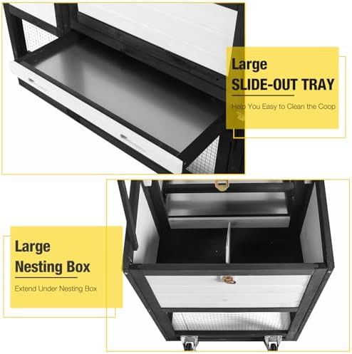 Black mobile chicken coop with run and asphalt roof — photo 4