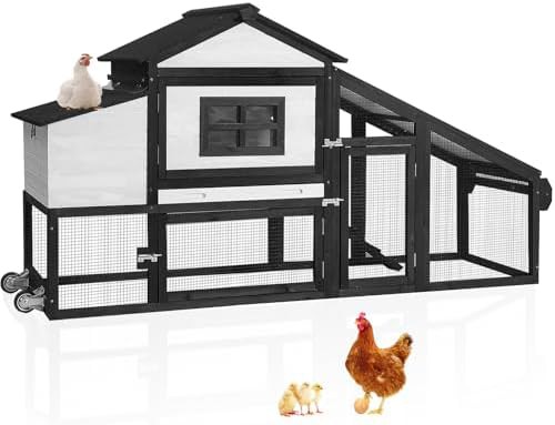 Black expandable chicken house with wheels