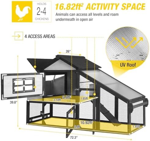 Black expandable chicken house with wheels — photo 5