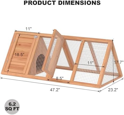 Natural wood A-frame rabbit hutch — photo 5