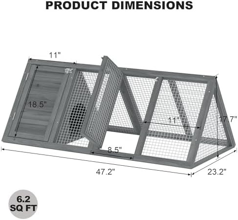 Modern grey A-frame rabbit hutch — photo 5