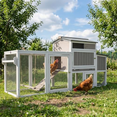 Mobile chicken tractor with built-in swing