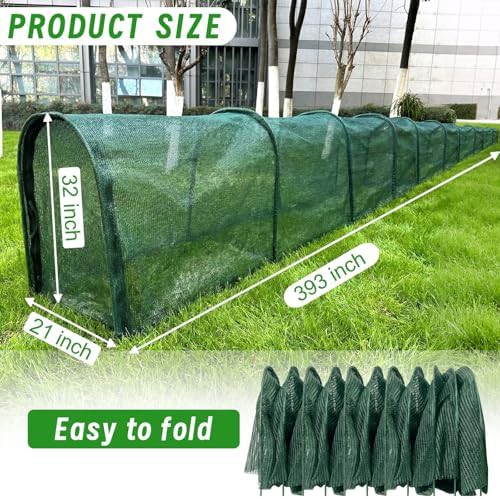 Extended length green foldable poultry tunnel — photo 3