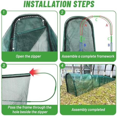 Extended length green foldable poultry tunnel — photo 5