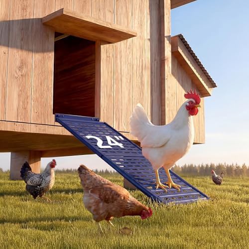 Metal chicken coop access ladder ramp