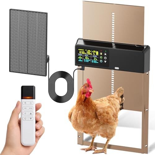 Aluminum solar powered automatic poultry door