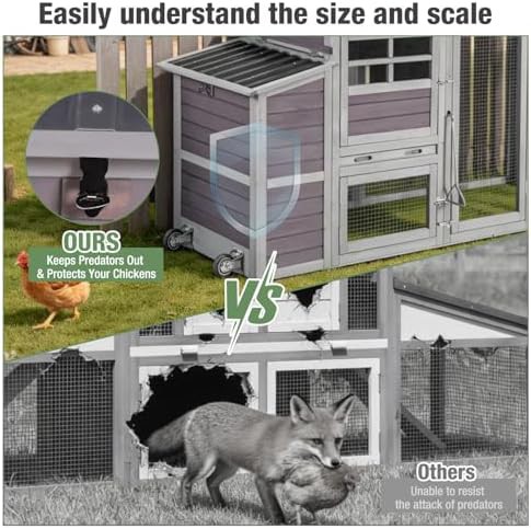 Mobile wooden chicken coop with secure locks — photo 5