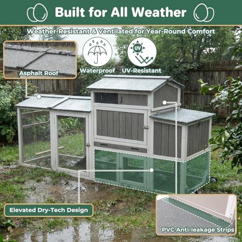 Large chicken tractor with asphalt roof — photo 5