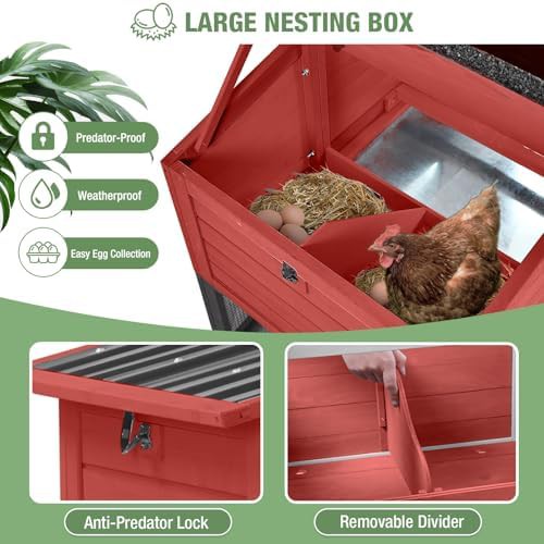 Red mobile hen house with 83 inch run — photo 4