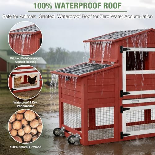 Red mobile hen house with 83 inch run — photo 5