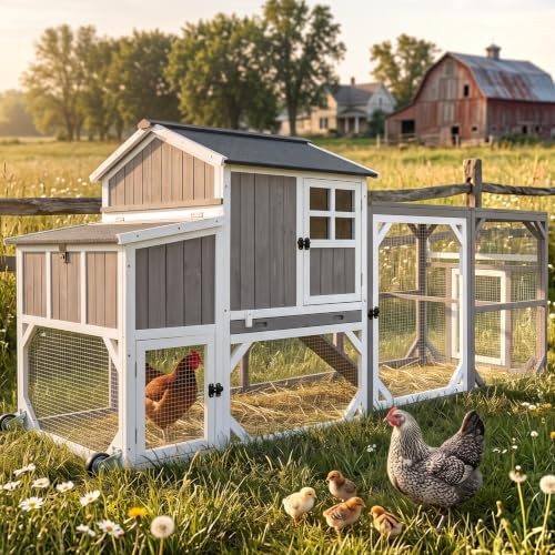 Deluxe mobile chicken coop on wheels