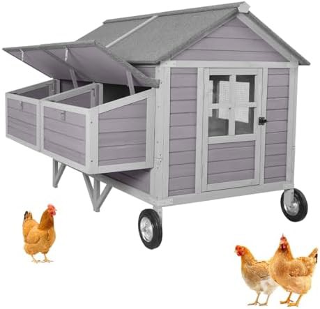 Heavy duty mobile coop with large wheels