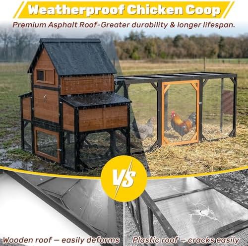 Large wooden chicken coop with outdoor run — photo 3