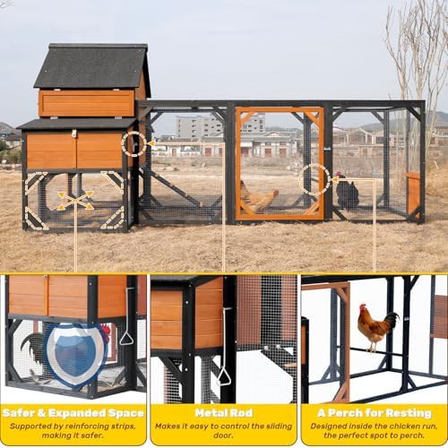 Large wooden chicken coop with outdoor run — photo 4