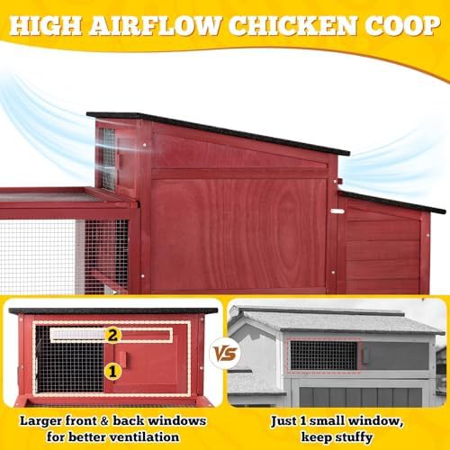 Portable red wooden coop for six chickens — photo 4