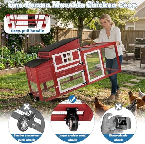 Mobile hen house with wheels and run — photo 4
