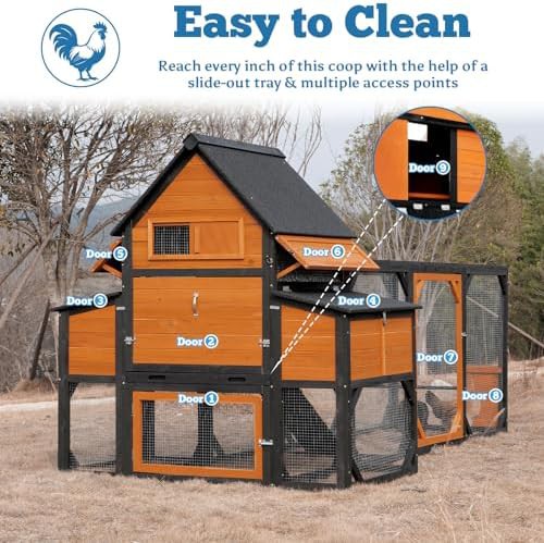 Large outdoor poultry cage with attached run — photo 3