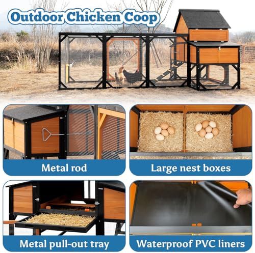 Large outdoor poultry cage with attached run — photo 4