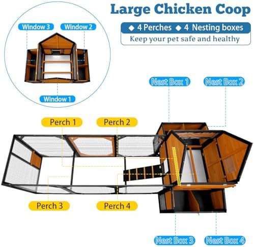 Large outdoor poultry cage with attached run — photo 5