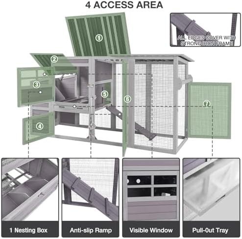 Seventy five inch mobile coop with run — photo 4