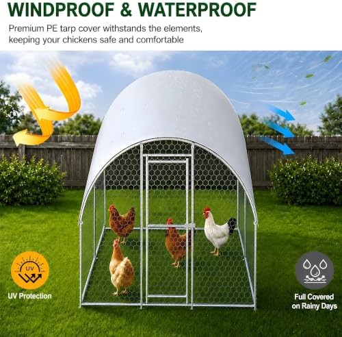 Tall metal walk-in chicken run with cover — photo 5