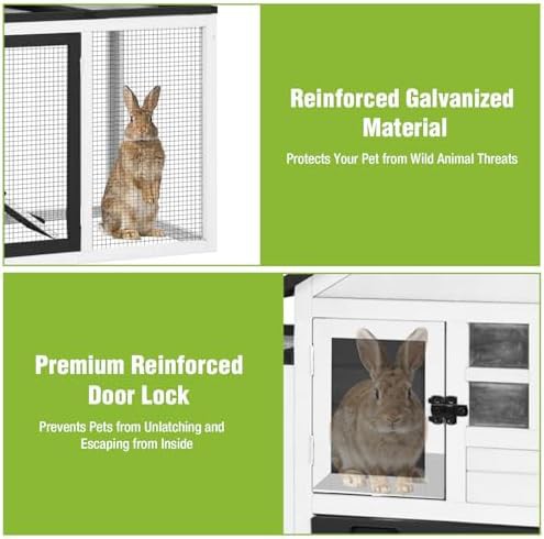 Black wooden rabbit hutch with leakproof tray — photo 3