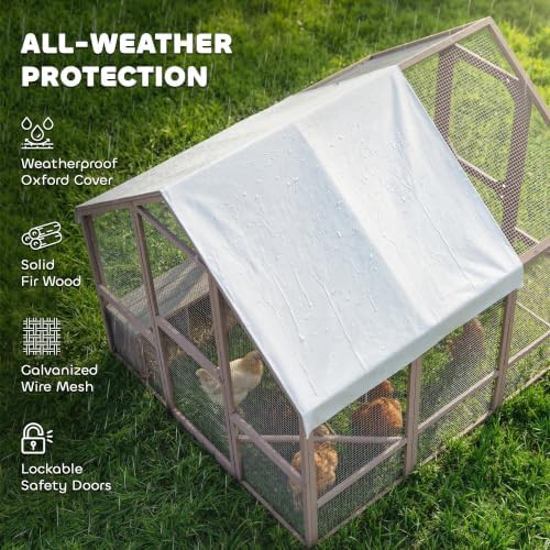 Walk in light brown wooden coop for eight hens — photo 5