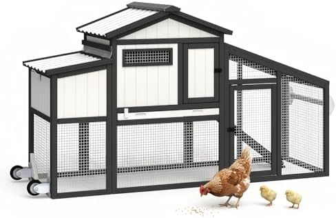 Two story wooden hen house with handle