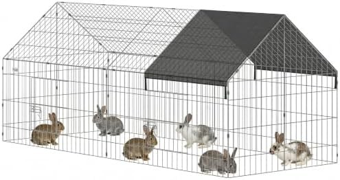 Black metal low profile chicken run
