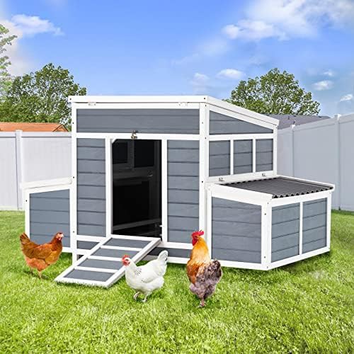 Wooden Chicken Coop with Six Nesting Boxes
