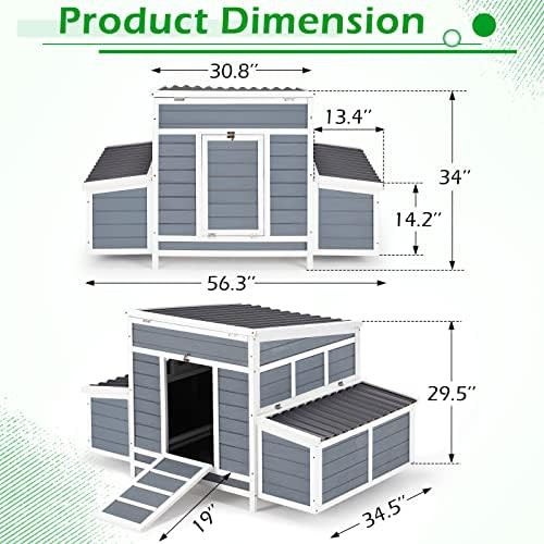 Wooden Chicken Coop with Six Nesting Boxes — photo 3