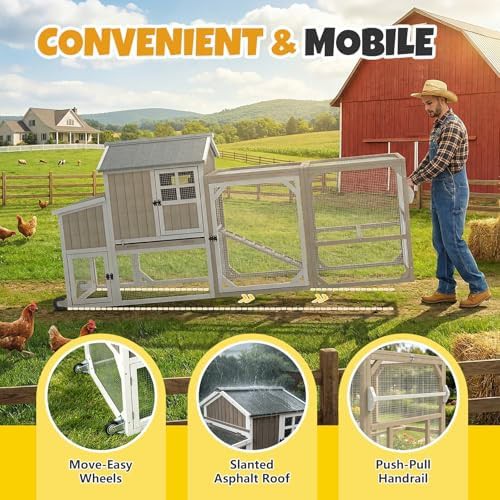 Grey wooden chicken coop with asphalt roof — photo 4