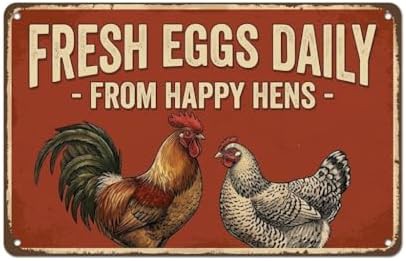 Metal farmhouse sign for hen houses