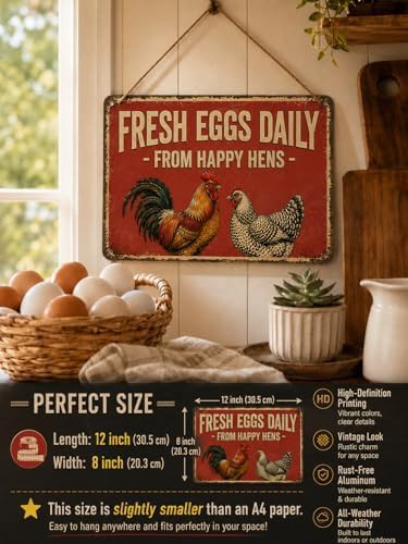 Metal farmhouse sign for hen houses — photo 4
